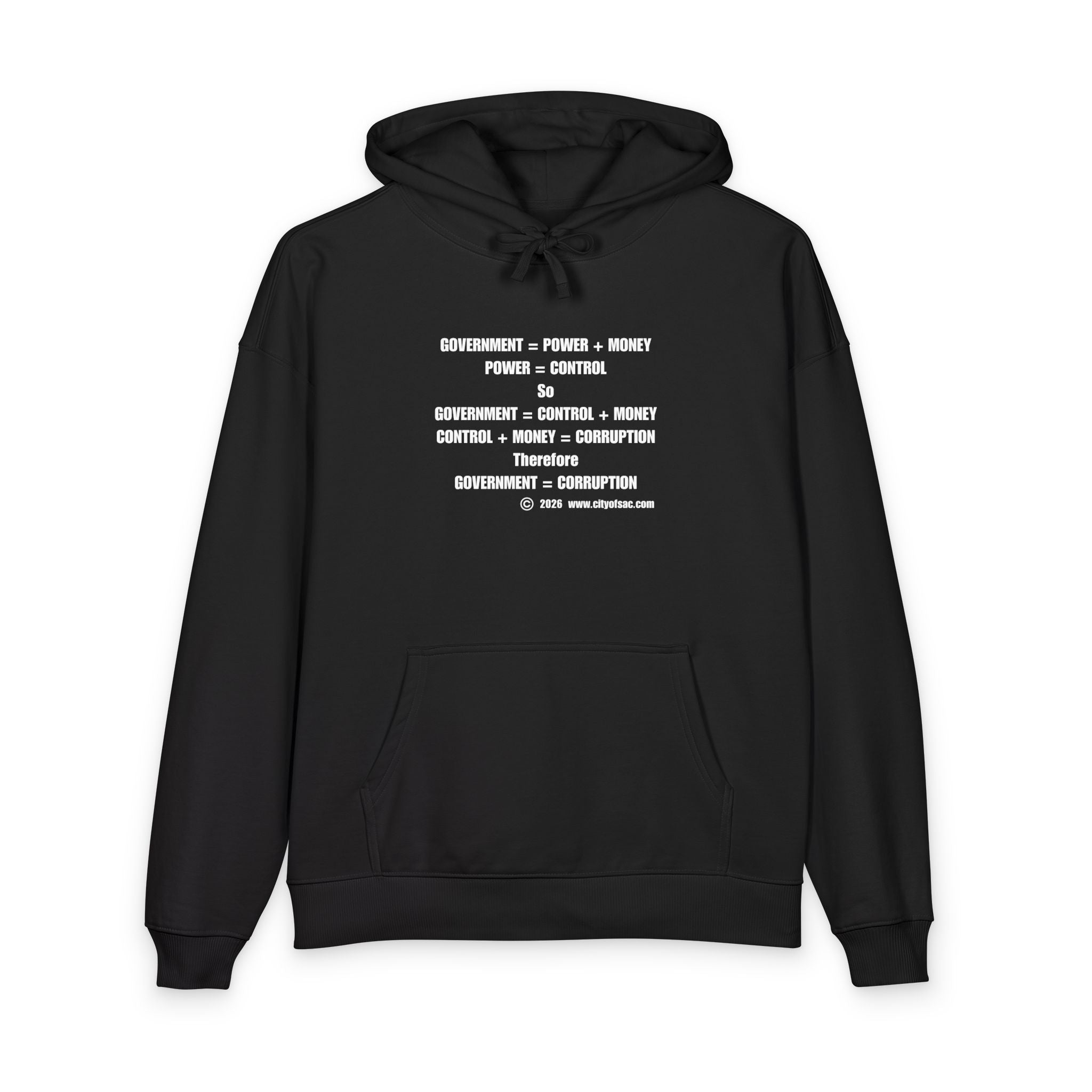 Government = Evil Hooded Sweatshirt
