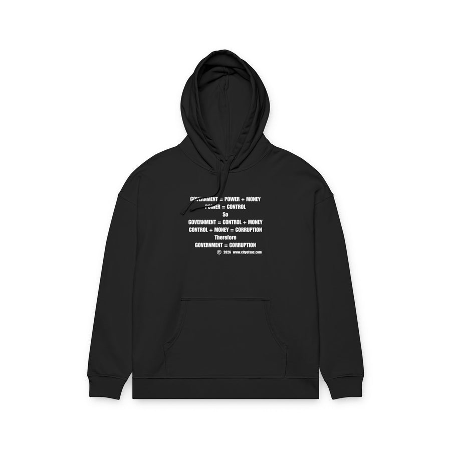 Government = Evil Hooded Sweatshirt